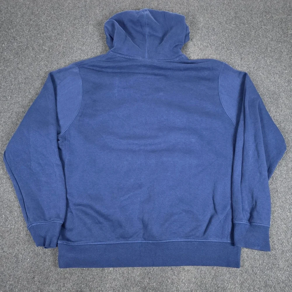 Nike Hoodie Mens Large Blue Double Center Swoosh Graphic Pullover Fleece EUC